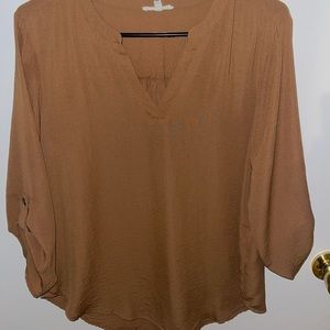 Brown orange blouse 3/4 sleeve